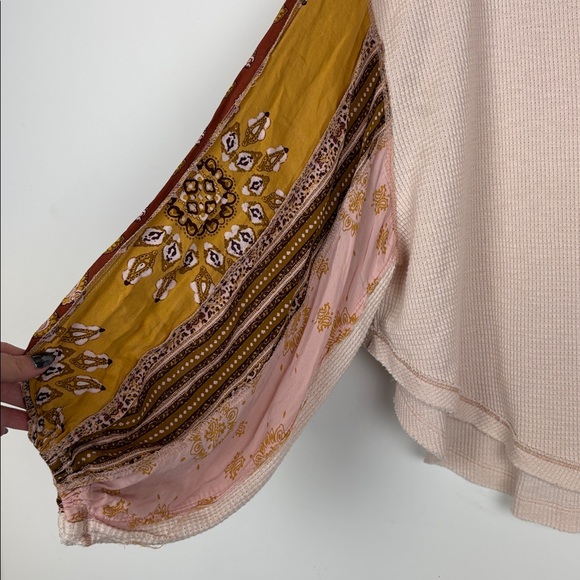 Free People Blossom Printed Balloon-Sleeve Thermal Sweater/ Size small - Picture 4 of 11